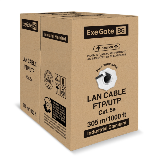 Кабель EXEGATE SPECIAL UTP4-C5e-CU-S24-OUT-PE-BK-305-FLUKE UTP EX301076RUS